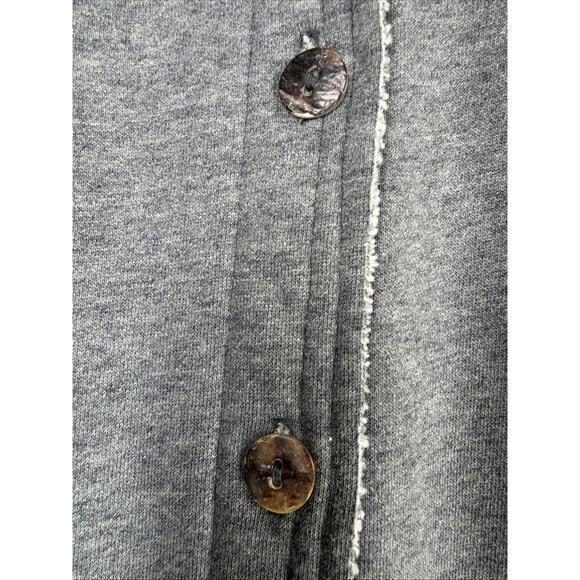 NWT Kleen Gray French Terry Button Raw Edge Pockets Long Jacket #0859 XS - Picture 4 of 7